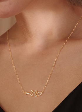 fettero 铜合金项链 【金色曲线星锆蛇项链】气质轻奢欧美设计感