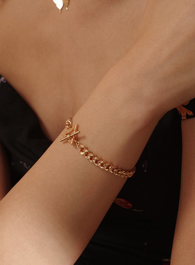 fettero 铜合金手链 【三角OT扣手链】高定设计时尚小众欧美饰品