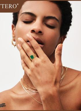 fettero铜合金祖母绿戒指