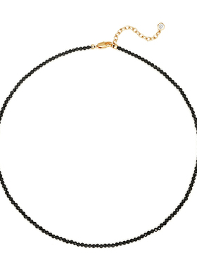 fettero 铜合金项链 【金色黑尖色圆切珠颈链】气质时尚百搭黑色