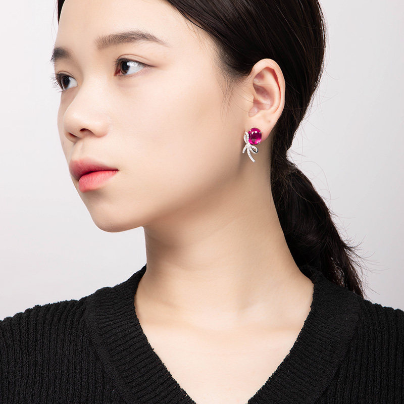 leqiyuan耳钉女红豆耳坠925银纯银耳饰小众百搭高级感设计耳环,淘宝优惠券,粉丝福利购,淘宝优惠卷