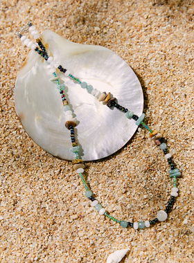 Hihipenny/sicily系列梦幻海洋天然天河石贝壳项链miyuki米珠串珠