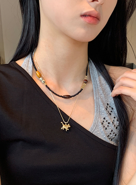 HiHipenny/小猫吊坠项链黄铜厚镀18K俏皮优雅灵动设计