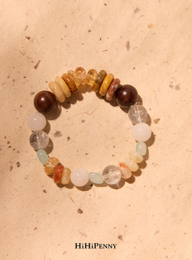 HiHipenny/天然石木珠手串手工设计多材质融合自然手链