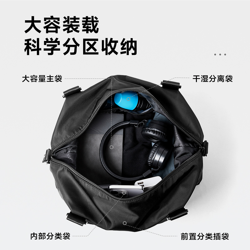 七匹狼健身包干湿分离男短途旅行包大容量出差手提行李包运动斜挎