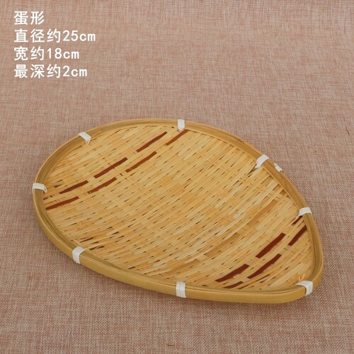 手工竹编制品竹筛竹篮子收纳筐水果盘子点心托盘农家用编织圆簸箕-图2