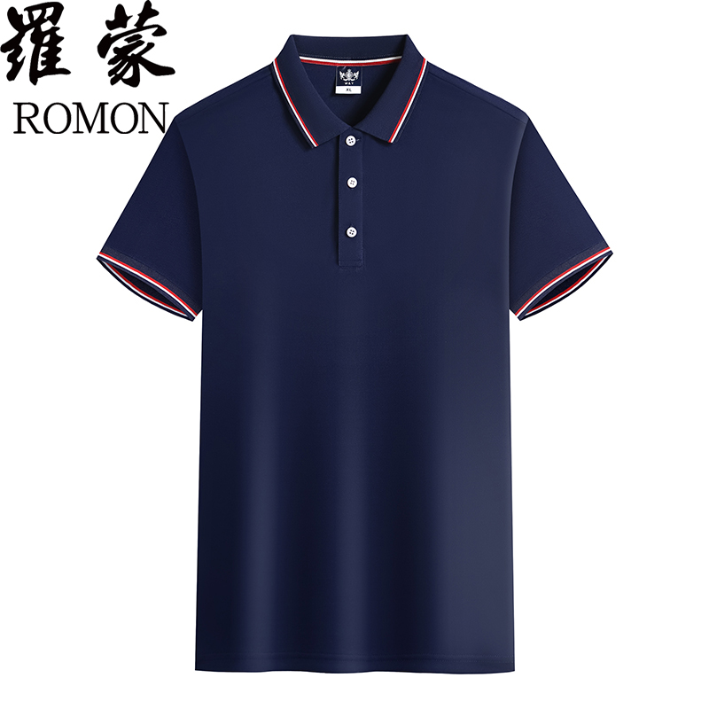 Romon/罗蒙2024春夏新款200g时尚休闲短袖T恤男女同款情侣POLO衫