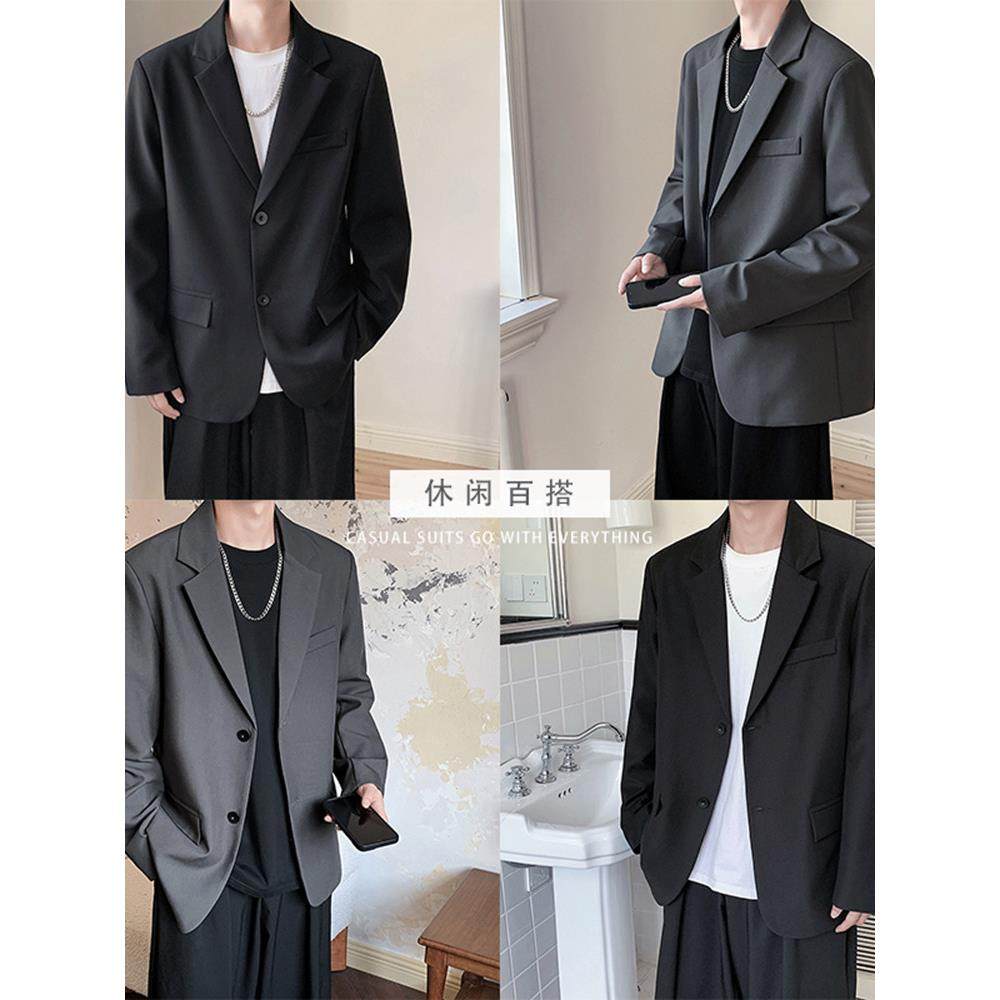 轻熟风西装外套男士春秋季韩版潮流高级感痞帅宽松休闲小西服单西,淘宝优惠券,粉丝福利购,淘宝优惠卷