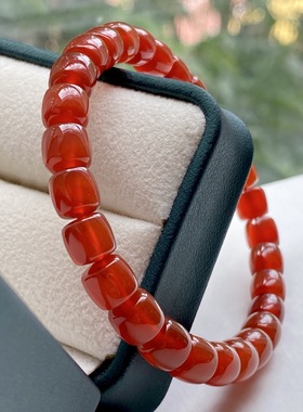 拍卖捡漏 红玛瑙手串男女款本命年手链时尚红色新年手串首饰礼物