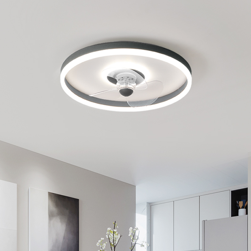 吸顶风扇灯2022年新款卧室餐厅客厅家用隐形摇头电扇灯吊扇灯一体-图1