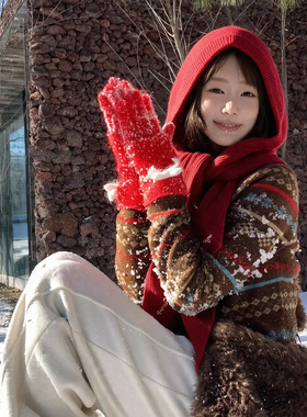 氛围感刺绣巴拉克拉法帽秋冬针织