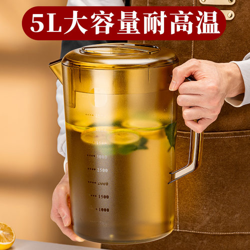 泡茶桶冷水壶5000ml大容量家用亚克力PC耐高温食品级商用奶茶店厚 - 图3
