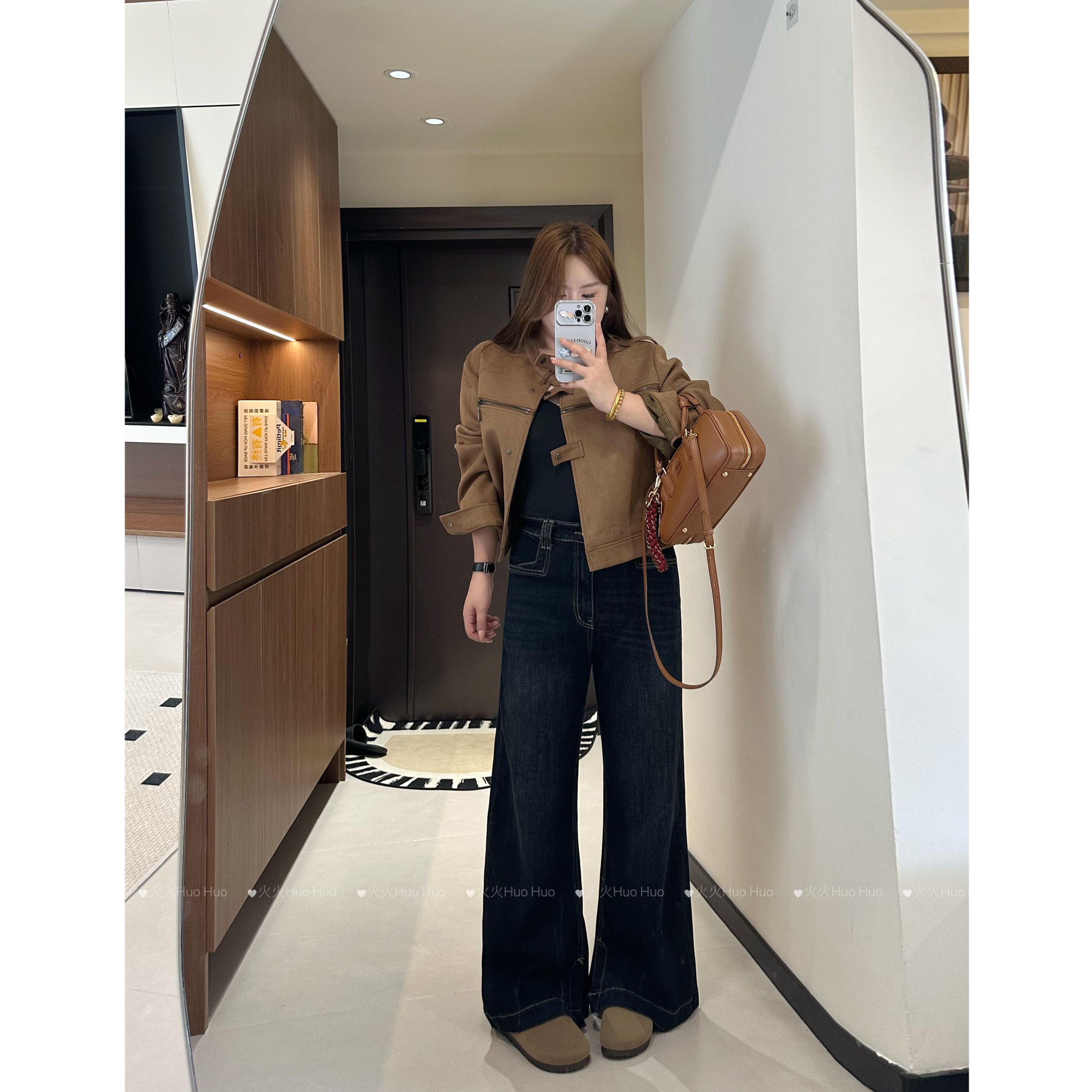 美式复古高腰不贴腿窄版微喇牛仔裤女新款大码直筒微喇长裤,淘宝优惠券,粉丝福利购,淘宝优惠卷