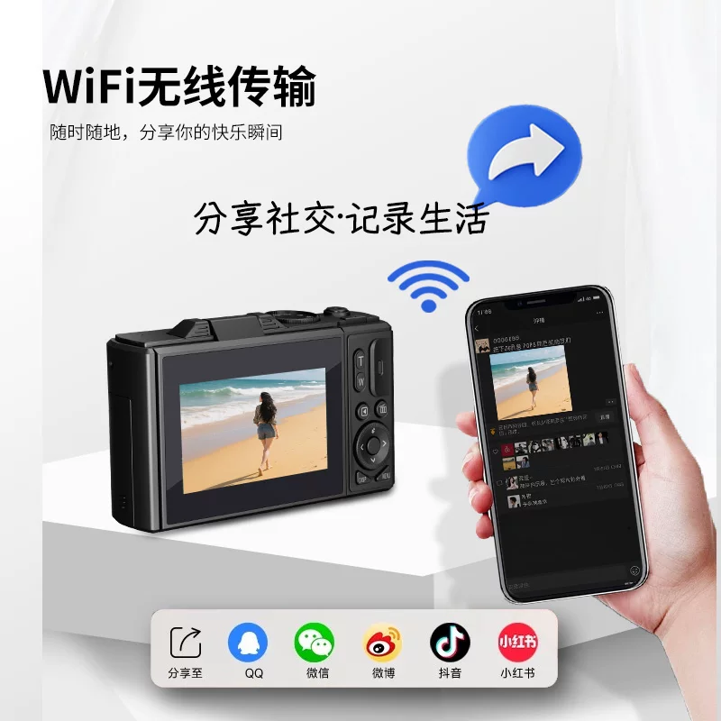 Feiku YBLY Flip Micro одиночная камера HD 5K, разворотный экран, камера для студенческая вечеринки WD-08, путешествия, удобная камера