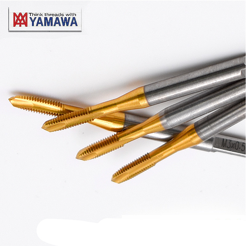 进口YAMAWA镀钛螺旋丝攻/丝锥M5M6M7M8M9M10M11M12X0.5 0.75/1.25 - 图1