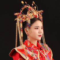 Chinese Bridal Show and Decorated Crown Atmospheric Show and Red Ornaments Wedding 2021 New Crown Hair Accessories