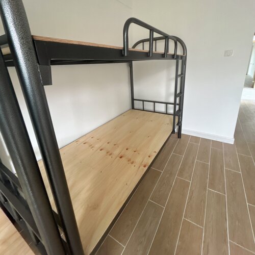 实心硬床板上下铺铁架床宿舍90宽单人夹板加厚实木压缩整块万能板 - 图1