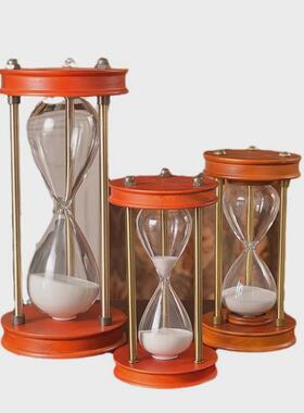 创意实木大中小圆形沙漏计时器摆件家居家饰品分钟办公室桌面摆件