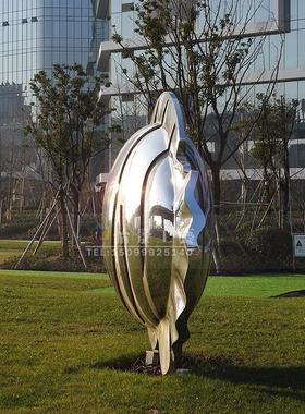 大型不锈钢鱼镜面雕塑广场草坪雕塑不锈钢景观鱼海洋生物模型