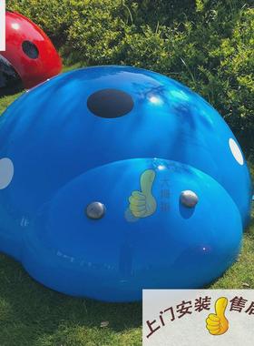 制作户外仿真不锈钢七星瓢虫雕塑草坪甲壳虫动物装饰花大姐摆件