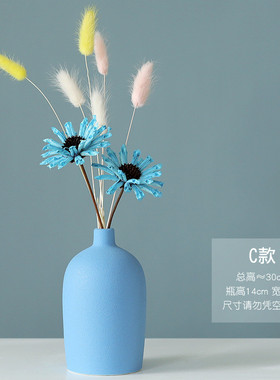 北欧风陶瓷小花瓶摆件客厅插花创意简约电视柜餐桌干花装饰品轻奢