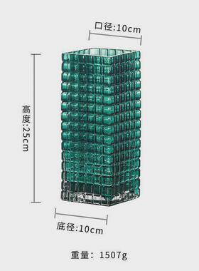 轻奢高级感花瓶摆件小众郁金香雪柳百合玫瑰花专用高端奢华玻璃瓶