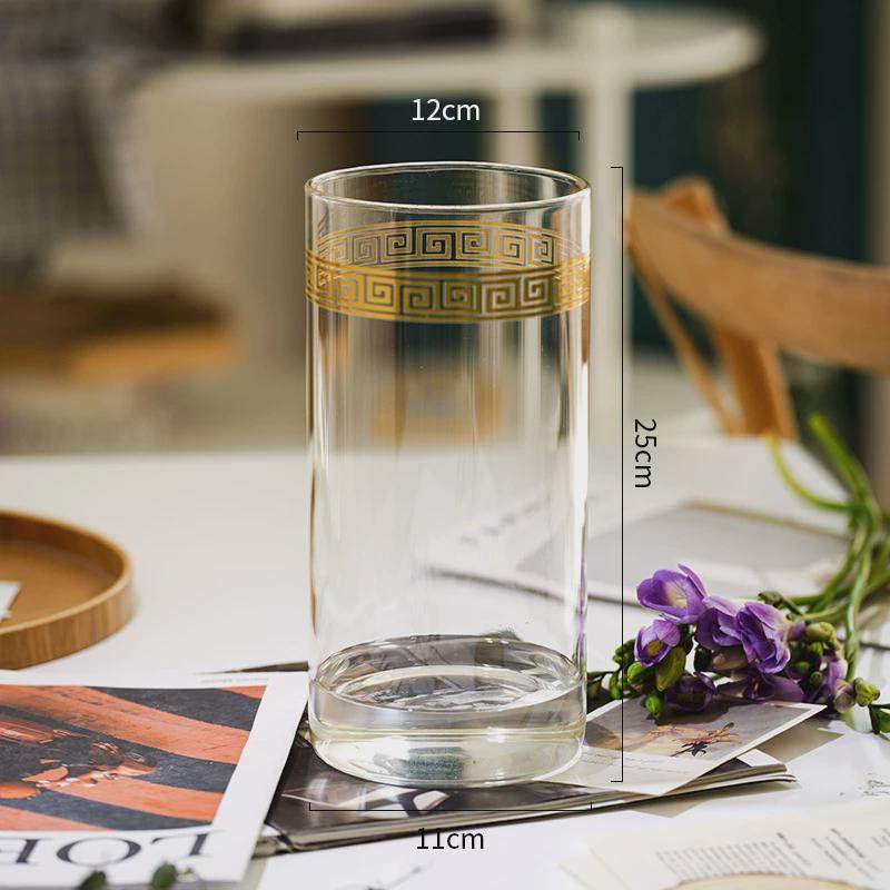 轻奢花瓶摆件玻璃透明水养富贵竹玫瑰百合插花客厅桌面落地装饰品,淘宝优惠券,粉丝福利购,淘宝优惠卷