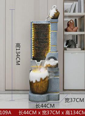 欧式流水喷泉客厅加湿玄关落地摆件循环室内轻奢家用景观装饰鱼缸