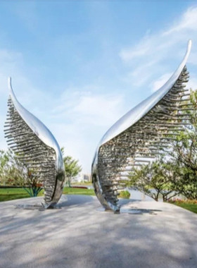 定制性不锈钢雕塑园林景观校园房地产城市地标大型建筑廊架鹿摆件