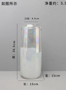 欧式轻奢炫彩琉璃水培插花花瓶桌面摆件客厅卧室玄关酒店家居饰品