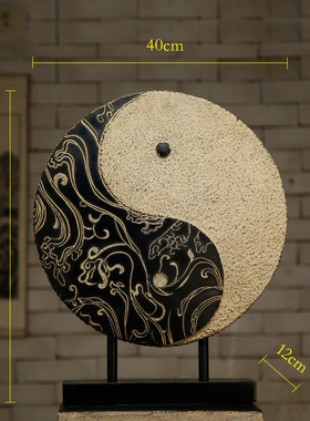 新中式仿古禅意祥云展示柱落地摆件家居饰品客厅玄关花盆装饰底座