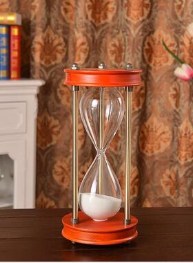 创意实木大中小圆形沙漏计时器摆件家居家饰品分钟办公室桌面摆件