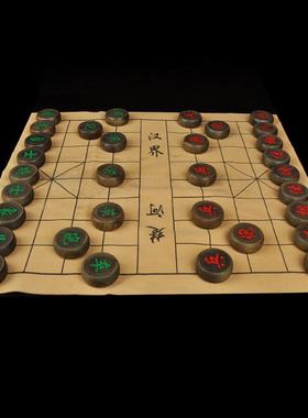 阴沉木乌木中国象棋木制棋类收藏品5.8尺寸金丝楠象棋大叶桢楠棋