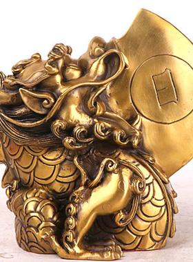 杨铜记铜睚眦日月神兽龙摆件睚眦九子