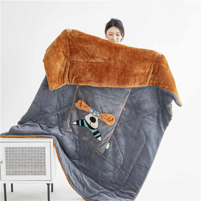 抱枕被子两用多功能可折叠办公室午睡空调被车载靠枕毛绒盖毯四季,淘宝优惠券,粉丝福利购,淘宝优惠卷