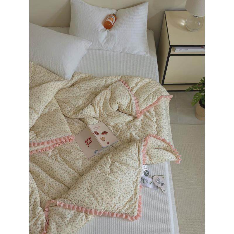 ins棉花糖柔软春秋被家用纤维大豆冬被针织花边碎花加厚冬季被子,淘宝优惠券,粉丝福利购,淘宝优惠卷