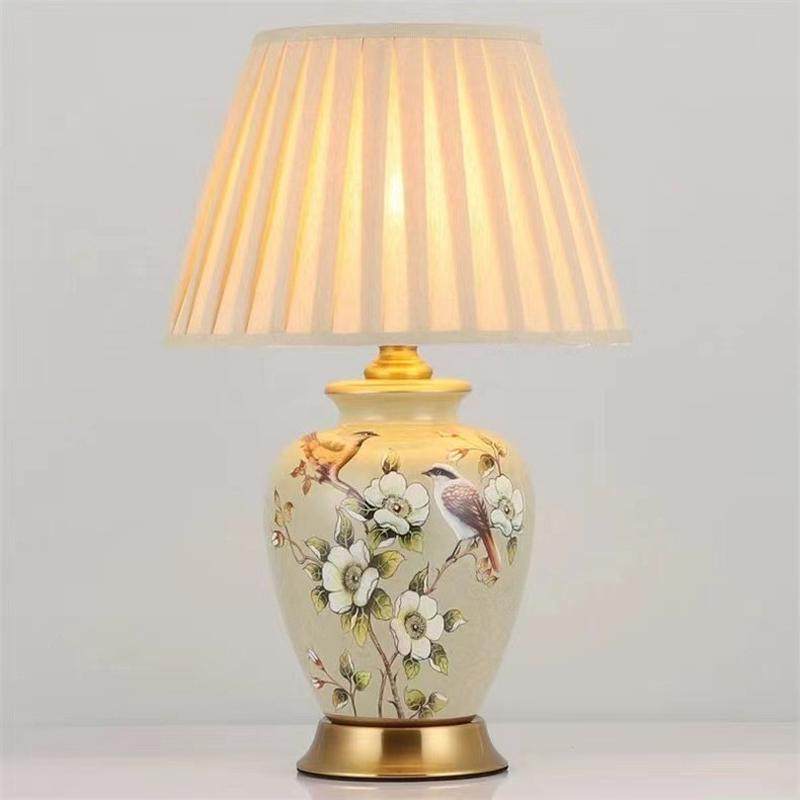 美式花鸟陶瓷台灯酒店样板房卧室床头灯设计师创意客厅装饰灯具,淘宝优惠券,粉丝福利购,淘宝优惠卷