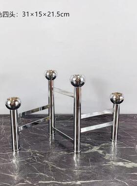 创意金银色蜡烛台金属多头折叠北欧现代摆件样板间软装饰品