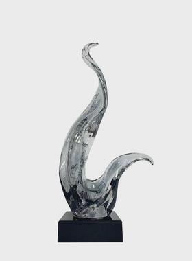 售楼处酒店大堂雕塑摆件家居饰品透明树脂客厅玄关电视柜软装饰品