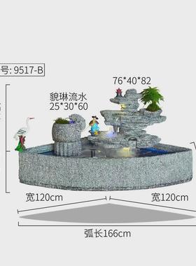 大型假山流水喷泉摆件别墅庭院鱼池户外花园阳台角落鱼缸装饰造景