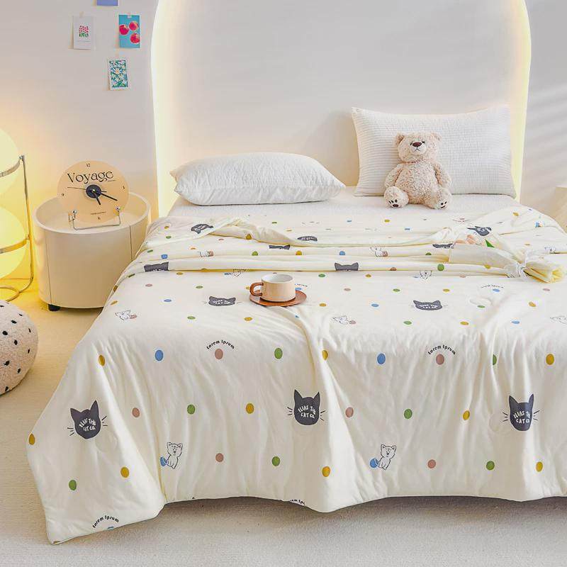 水洗母婴纤维针织棉夏被大豆级薄被子小清新单双人学生夏季夏凉被,淘宝优惠券,粉丝福利购,淘宝优惠卷