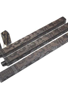 正大优质黑檀木紫光檀线香筒方形全雕刻长款线香炉竹木香盒