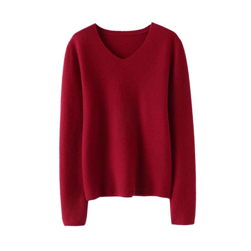 提气质！反针设计~V领衫女纯毛衣套头打底衫秋冬,淘宝优惠券,粉丝福利购,淘宝优惠卷