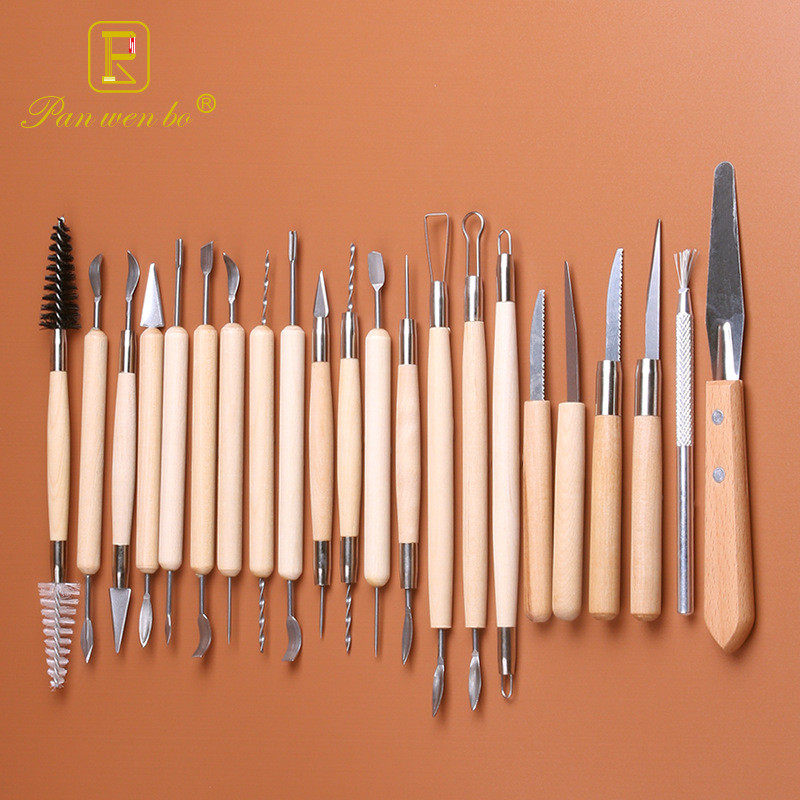22件套木制DIY塑形镭丝刀陶泥黏土陶艺泥塑工具雕刻组合套装,淘宝优惠券,粉丝福利购,淘宝优惠卷