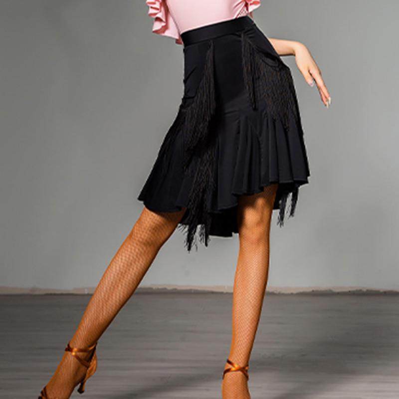 拉丁舞裙长款女成人跳舞流苏裙练功服大摆鱼尾下装表演服,淘宝优惠券,粉丝福利购,淘宝优惠卷