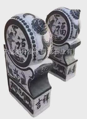 仿古门口抱鼓石一对别墅庭院公司青石石墩门墩摆件麒麟石鼓一对