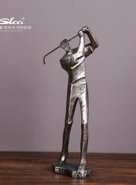 代发高尔夫人物工艺品办公室酒柜电视柜书房家居饰品树脂摆件