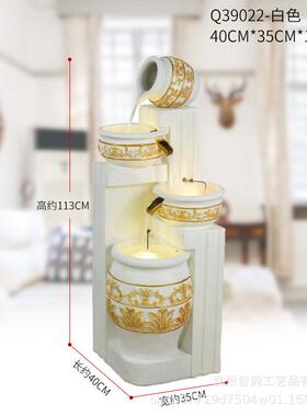 茶室假山喷泉流水摆件鱼缸客厅阳台酒吧别墅办公欧式落地生财水景