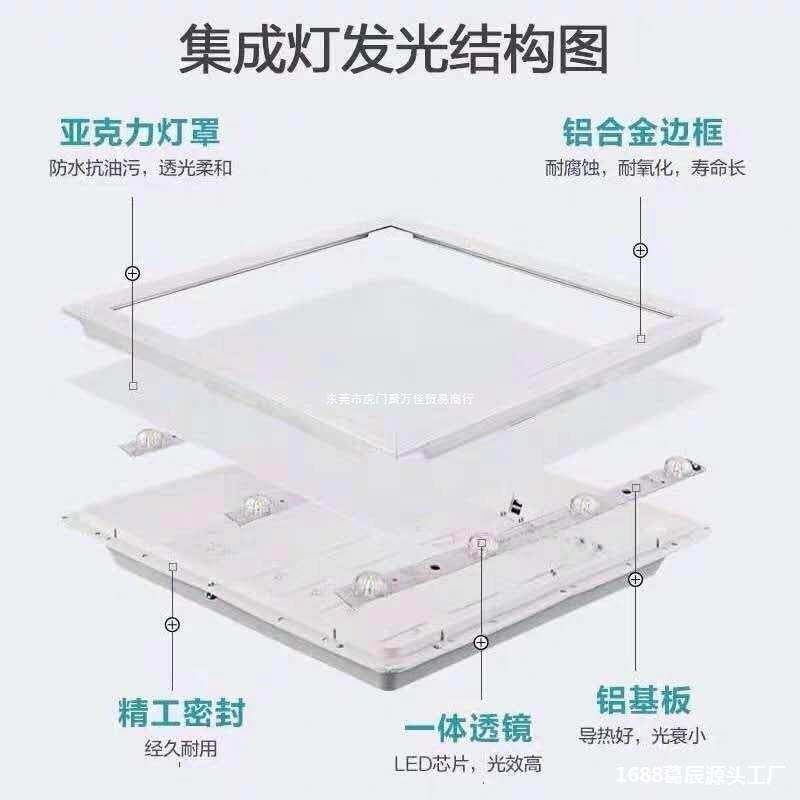 卫生间浴室集成吊顶led灯嵌入式厨房天花平板灯铝扣板厨卫吸顶灯,淘宝优惠券,粉丝福利购,淘宝优惠卷