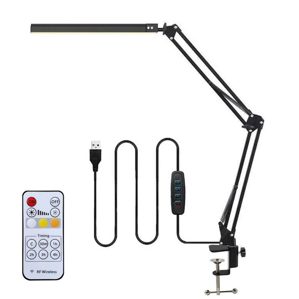 遥控款LED长臂折叠台灯护眼学习阅读宿舍照明USB长臂遥控夹子台灯,淘宝优惠券,粉丝福利购,淘宝优惠卷